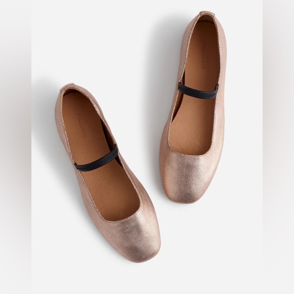 The Greta Ballet Flat - Rose Gold Metallic Never Worn!